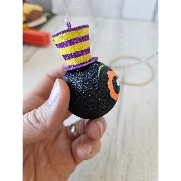 Pier 1 glitter owl ornament Halloween RARE tree unique Xmas - Picture 7 of 11